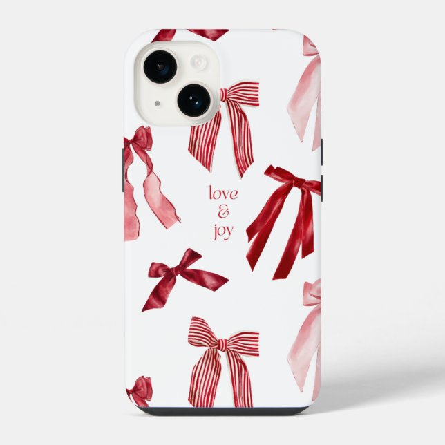 Red Bow Watercolor iPhone Case (Back)