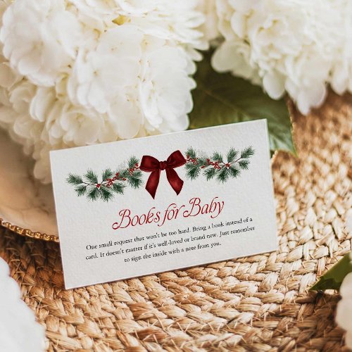 Red Bow Winter Books for Baby Card