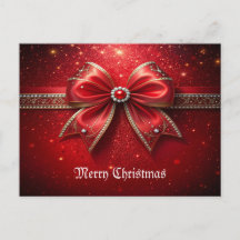 Red Bow with Pearls and jewels