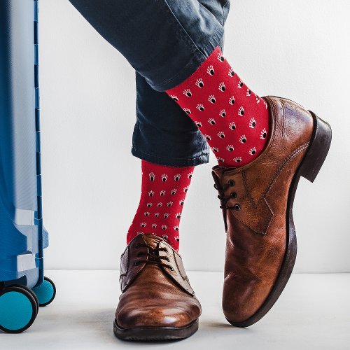 Red Bowling Ball and Pins Pattern Socks