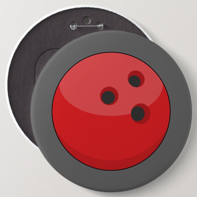 Red Bowling Ball Button (Front & Back)