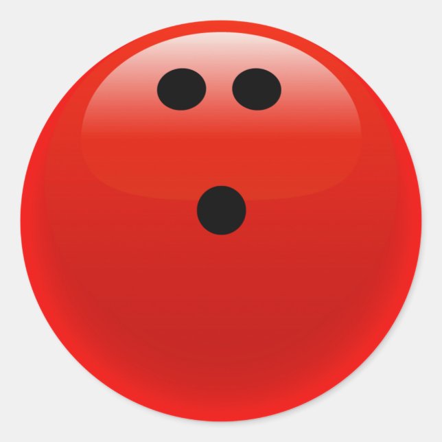 Red Bowling Ball Classic Round Sticker (Front)