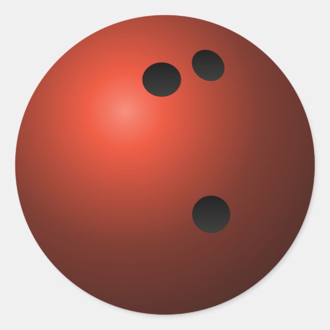 Red Bowling Ball Classic Round Sticker (Front)