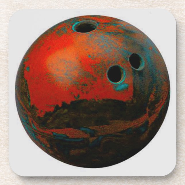 Red Bowling Ball Customize It Beverage Coaster (Front)