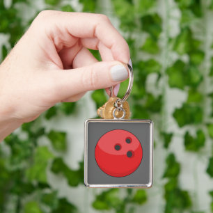 Red Bowling Ball Keychain