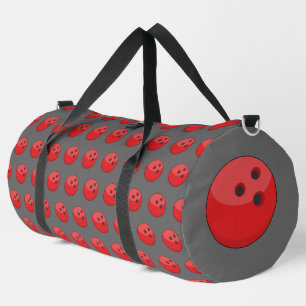 Red Bowling Ball Pattern Duffle Bag