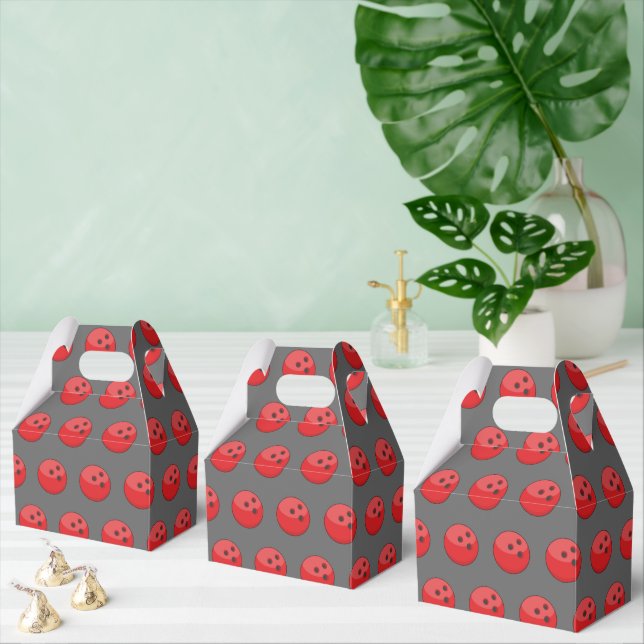 Red Bowling Ball Pattern Favor Boxes (Multiple)