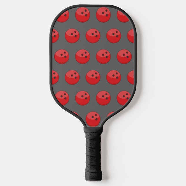 Red Bowling Ball Pattern Pickleball Paddle (Front)