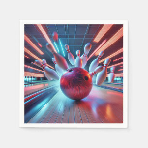 Red Bowling Ball Strike Napkins