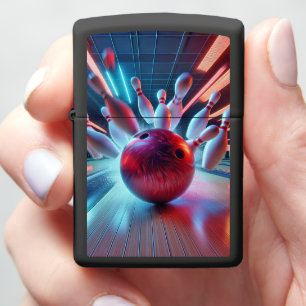 Red Bowling Ball Strike Zippo Lighter