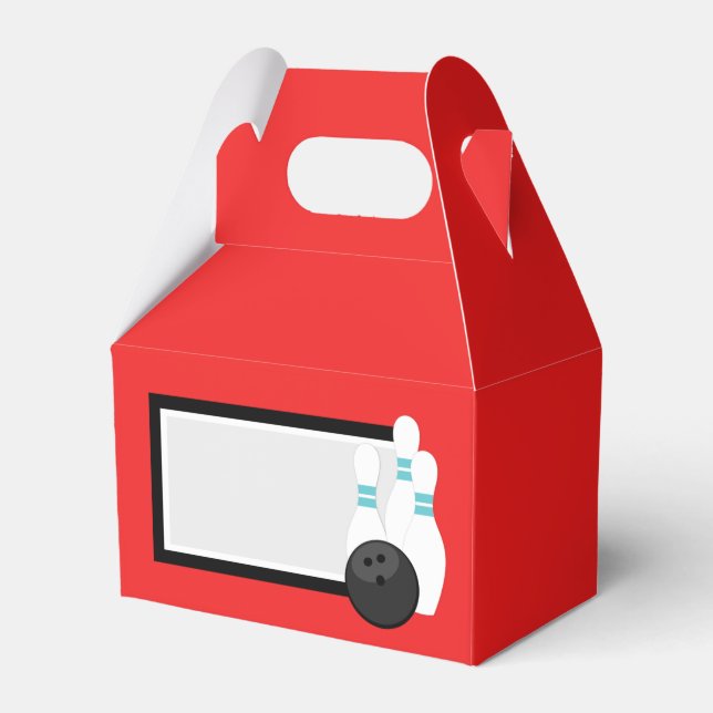 Red Bowling Favor Boxes (Front Side)