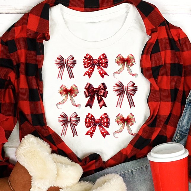 Red Bows Coquette Christmas Tri-Blend Shirt (Creator Uploaded)