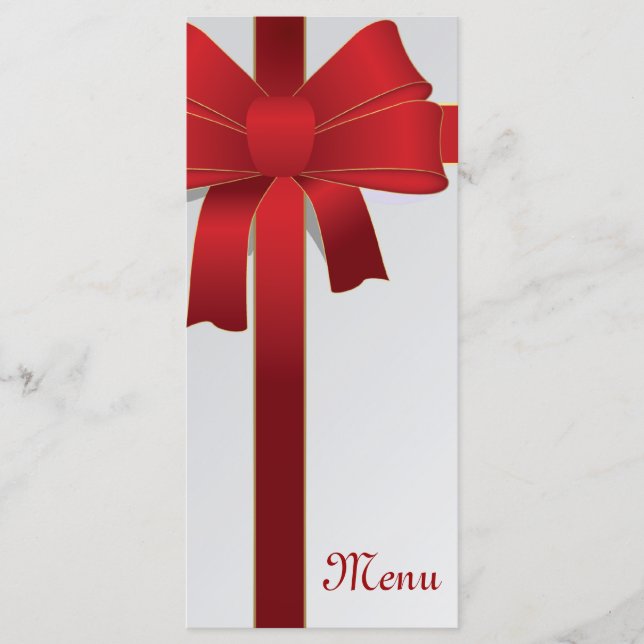 Red Bows Winter Wedding Menu (Front)