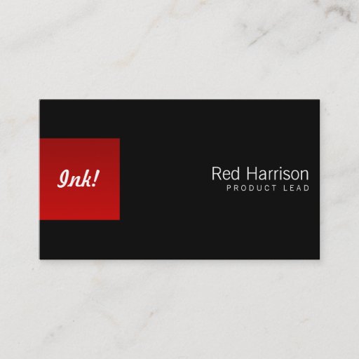 Customizable Red Box Left One Business Cards