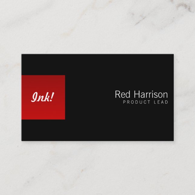 Red Box Left One Business Card (Front)