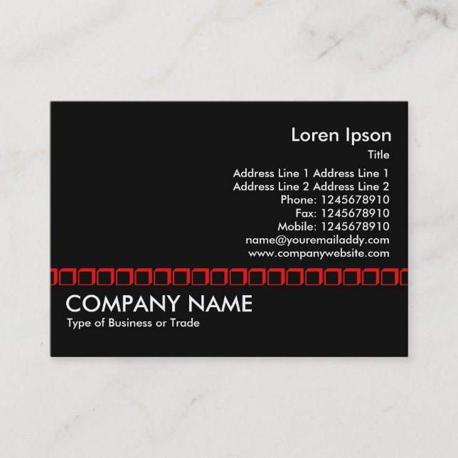 Red Box Line - Black Business Card (Front)