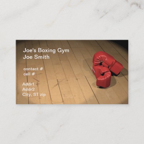 Red boxing gloves business card template
