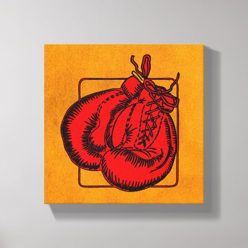 Red Boxing Gloves Canvas Print