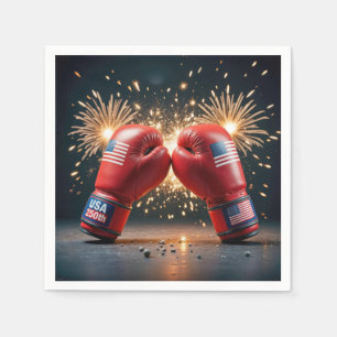 Red Boxing Gloves For USA 250th Birthday Napkins