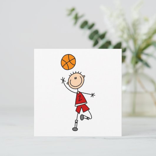 Red Boy Basketball Player t-shirts and Gifts (Standing Front)