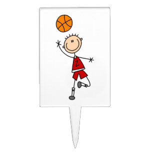 Red Boy Basketball Player t-shirts and Gifts Cake Topper