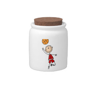 Red Boy Basketball Player t-shirts and Gifts Candy Jar
