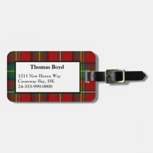 Red Boyd Tartan Plaid Luggage Tag