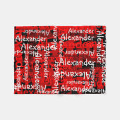 Red Boy's All-over Name Collage Personalized Fleece Blanket (Front (Horizontal))