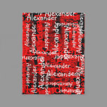 Red Boy's All-over Name Collage Personalized Fleece Blanket