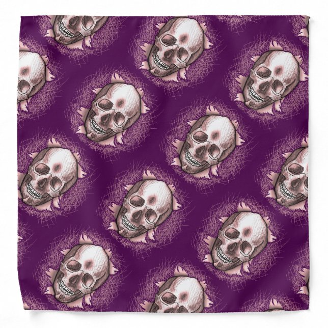 Red Break Out Skull Bandana (Front)