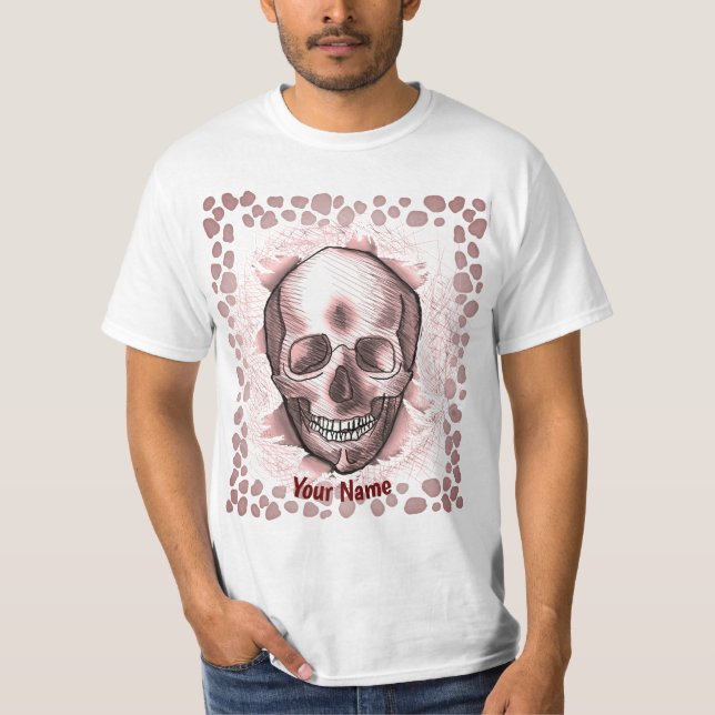 Red Break Out Skull  T-Shirt (Front)