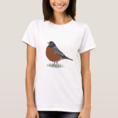  Bright Red Cardinal bird Silhouette T-Shirt : Clothing