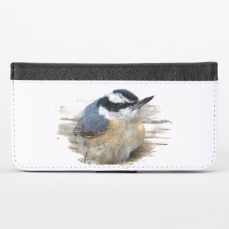 Red-breasted Nuthatch Bird iPhone X Wallet Case