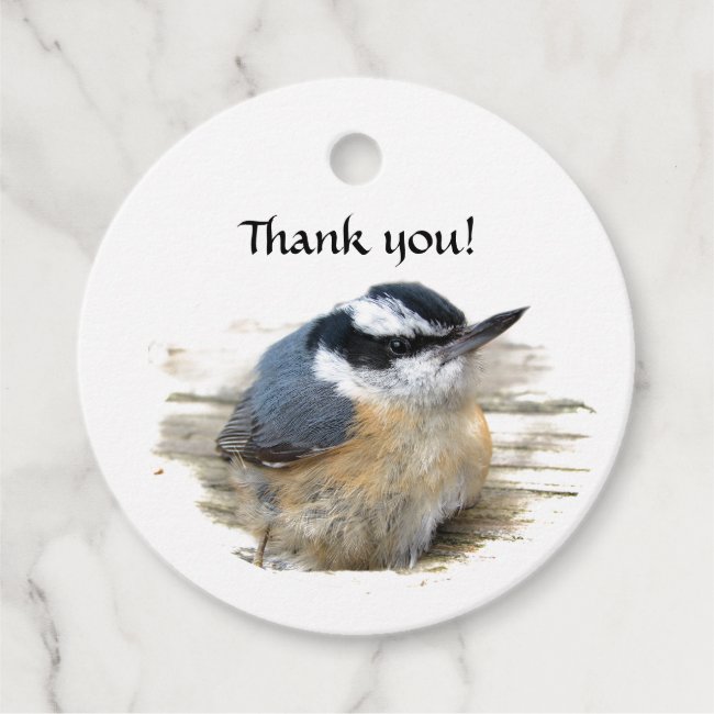 Red Breasted Nuthatch Bird Thank You Favor Tags