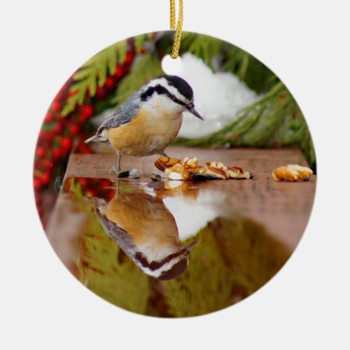 Red_breasted Nuthatch Ceramic Ornament