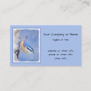 Red-Breasted Nuthatch Painting Original Bird Art Business Card