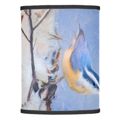 Red_Breasted Nuthatch Painting Original Bird Art Lamp Shade