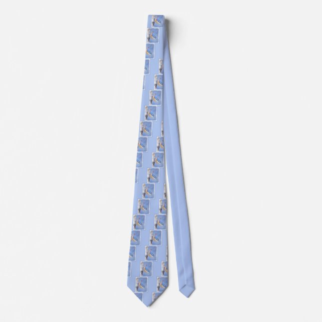 Red-Breasted Nuthatch Painting Original Bird Art Neck Tie (Front)