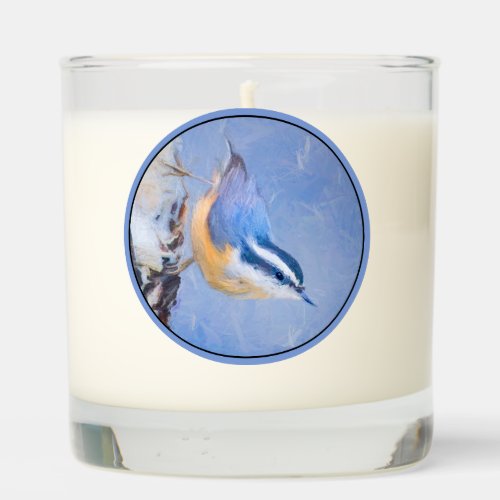 Red_Breasted Nuthatch Painting Original Bird Art Scented Candle