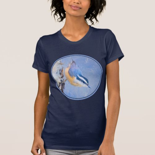 Red_Breasted Nuthatch Painting Original Bird Art T_Shirt