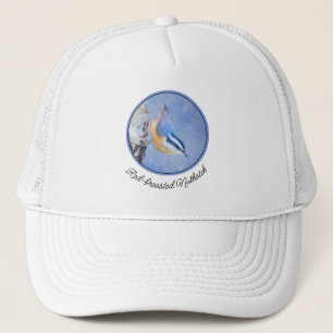Red-Breasted Nuthatch Painting Original Bird Art Trucker Hat
