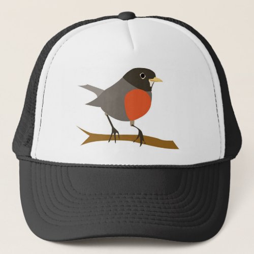 Red Breasted Robin on Branch Trucker Hat