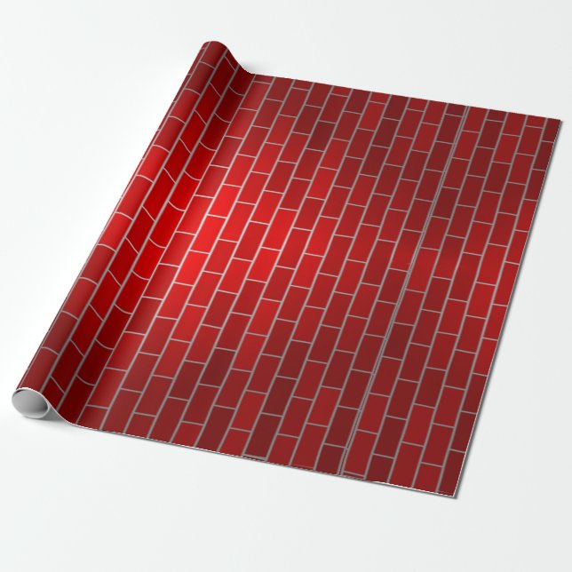 Red Brick Background Wrapping Paper (Unrolled)