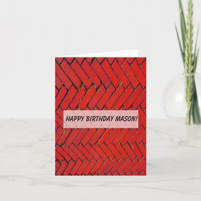 Red Brick Chevron  Note Card (Front)