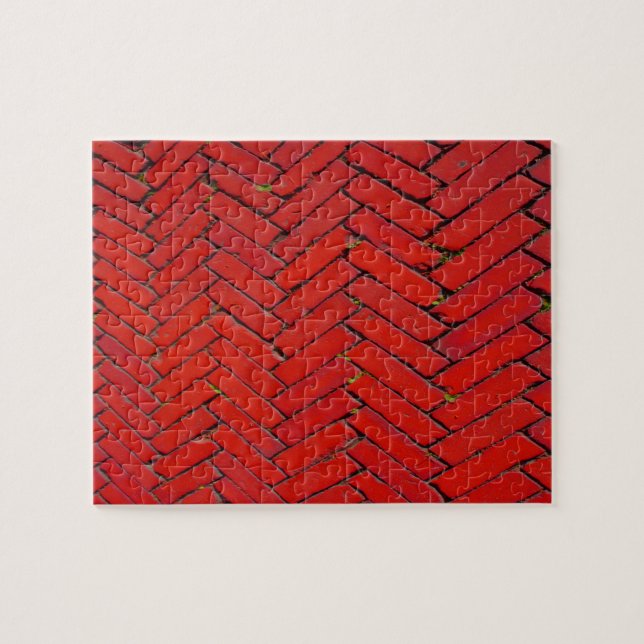 Red Brick Chevron pattern Jigsaw Puzzle (Horizontal)