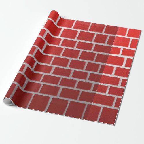 Red brick chimney look wrapping paper