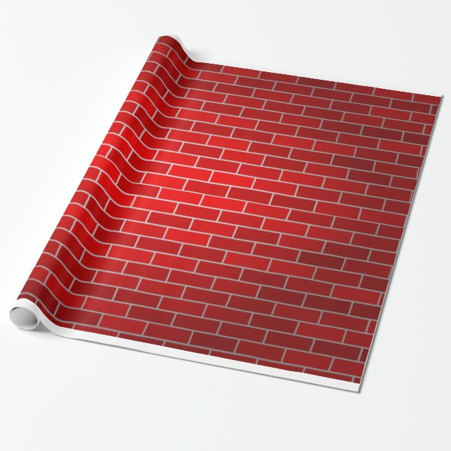 Red Brick Fireplace Wrapping Paper (Unrolled)