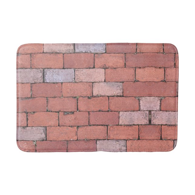 Red Brick floor texture pattern funny Bath Mat (Front)