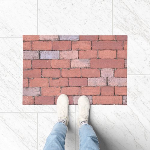 Red Brick floor texture pattern house entrance Doormat