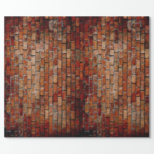 RED BRICK RUSTIC WALL DECOUPAGE WRAPPING PAPER